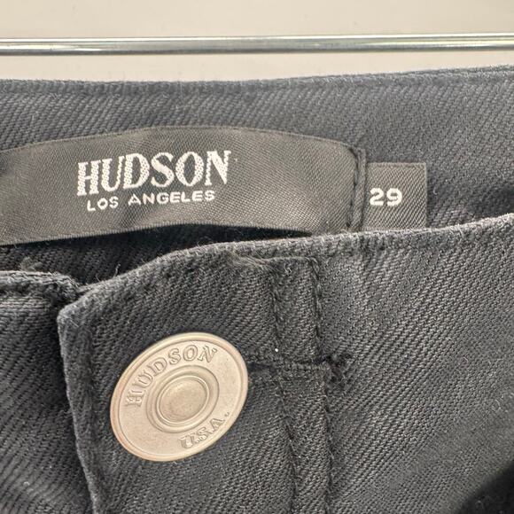 HUDSON Los Angeles PaperBag Shorts Casual Fit Linen In Black Size 29 NWOT - Picture 12 of 12